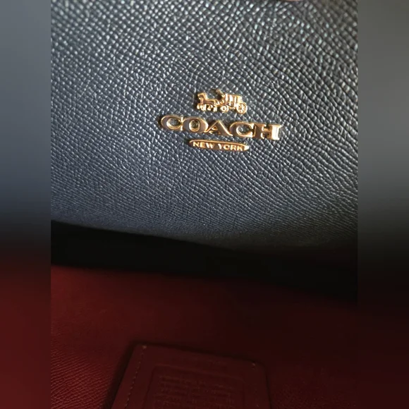 Coach Mollie Leather Tote Gray With Red Interior - Picture 11 of 16